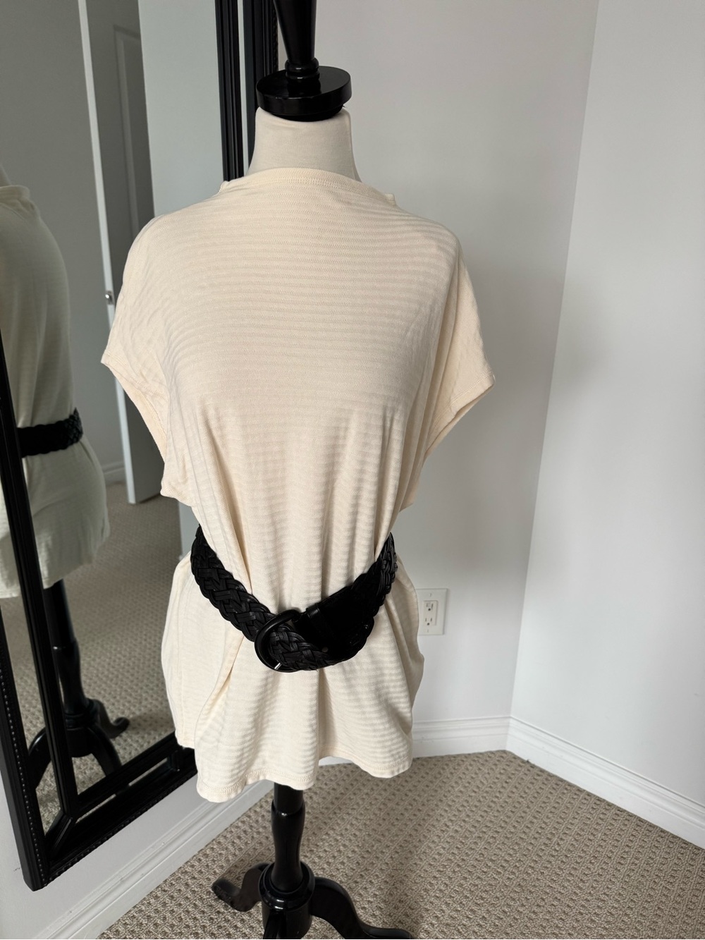 Madewell Women's Cream Short Sleeve Tunic Top size small